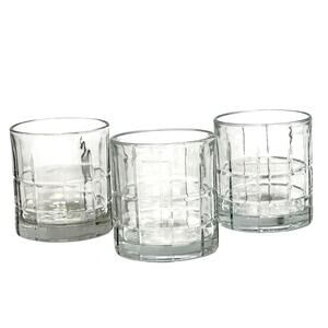Anchor Hocking Manchester Rocks Old Fashioned 10.5 oz Whiskey Glasses-Set of 3